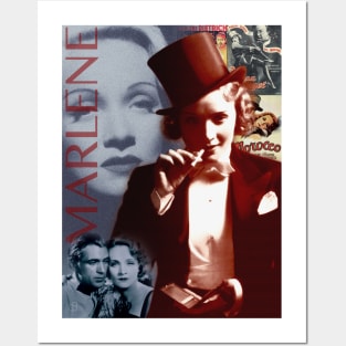 Marlene Dietrich Collage Portrait 1 Posters and Art